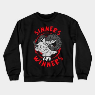 Sinners are Winners I Goth Death Metal I Satanic Goat design Crewneck Sweatshirt